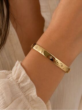 925 Sterling Silver Cuff Bracelet Star Celestial Bangle
Bracelet Hypoallergenic